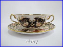 ROYAL Crown Derby 2451 Traditional IMARI Bone China SOUP Cup Bowl & Saucer Set