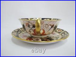 ROYAL Crown Derby 2451 Traditional IMARI Bone China SOUP Cup Bowl & Saucer Set
