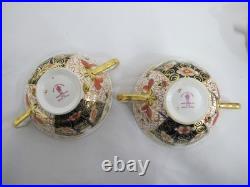 ROYAL Crown Derby 2451 Traditional IMARI Bone China SOUP Cup Bowl & Saucer Set