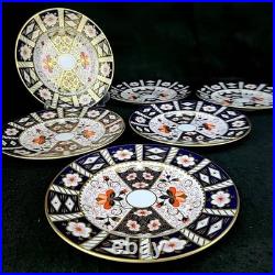 ROYAL Crown Derby 2451 Traditional IMARI China Dinner 22cm Plate Set of 6 used