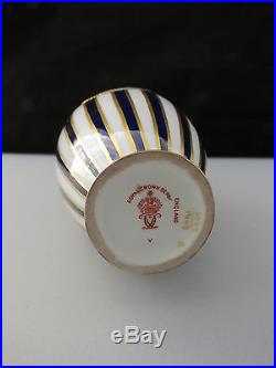 Rare 1905 Royal Crown Derby Blue Striped Vase Signed By Reuben Hague