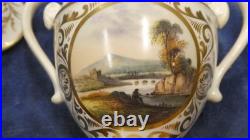 Rare 19thCentury Royal Crown Derby Hand Painted Scene Lid. Handle Urn Vase c1825