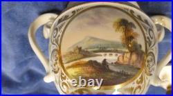 Rare 19thCentury Royal Crown Derby Hand Painted Scene Lid. Handle Urn Vase c1825