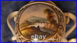 Rare 19thCentury Royal Crown Derby Hand Painted Scene Lid. Handle Urn Vase c1825