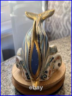 Rare 2000 Royal Crown Derby Striped Dolphin Imari Paperweight with Gold Stopper