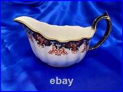 Rare ANTIQUE 1921 ROYAL CROWN DERBY 3973 GRAVY BOAT OnPlate 6 3/4 x 3 x 4 1/2