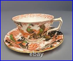 Rare Antique 1911 Royal Crown Derby Imari Teacup Saucer Demitasse Size, Marked