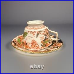 Rare Antique 1911 Royal Crown Derby Imari Teacup Saucer Demitasse Size, Marked