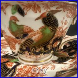 Rare Antique 1911 Royal Crown Derby Imari Teacup Saucer Demitasse Size, Marked