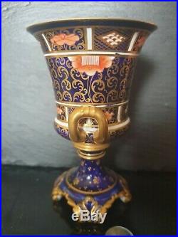 % Rare, Antique % Royal Crown Derby 1128 Old Imari Twin Handle Goblet/ Chalice