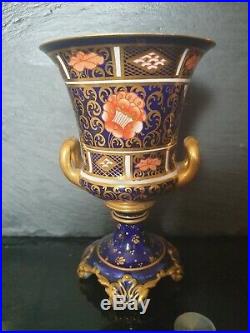 % Rare, Antique % Royal Crown Derby 1128 Old Imari Twin Handle Goblet/ Chalice