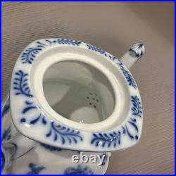 Rare Antique Royal Crown Derby Flow Blue Victorian Portrait Teapot Excellent