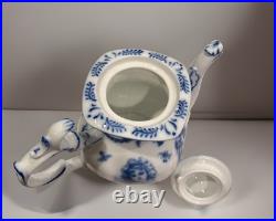Rare Antique Royal Crown Derby Flow Blue Victorian Portrait Teapot Excellent