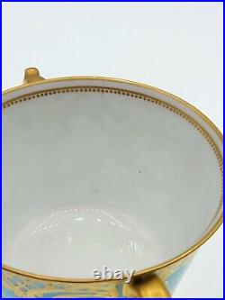 Rare Antique Royal Crown Derby Turquoise & gilt Gold soup cup regency 1890-1920