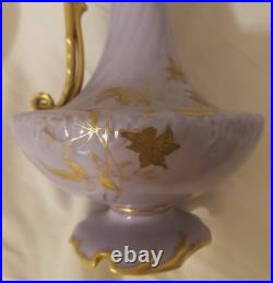 Rare Art Nouveau Royal Crown Derby Ewer Gilded Gold Leaves made for Tiffany & Co