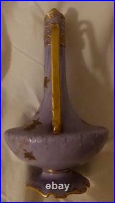 Rare Art Nouveau Royal Crown Derby Ewer Gilded Gold Leaves made for Tiffany & Co