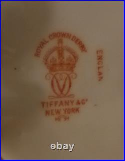 Rare Art Nouveau Royal Crown Derby Ewer Gilded Gold Leaves made for Tiffany & Co