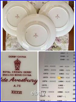 Rare Item Royal Crown Derby Old Abbey Dinner Plates Set of 6 26.6cm 1973 Mint