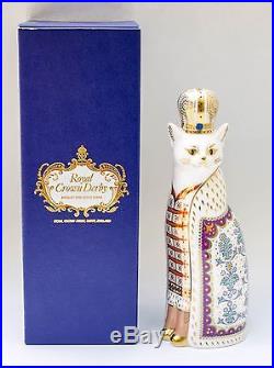 Rare NIB Royal Crown Derby Royal Cats Russian Cat Imari Figurine 1988 Bone China