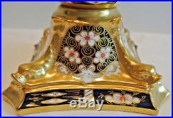 Rare Pair Of Royal Crown Derby 2451 Candlesticks 10 & 1/2 Inches Tall