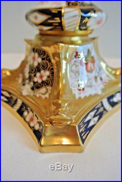 Rare Pair Of Royal Crown Derby 2451 Candlesticks 10 & 1/2 Inches Tall