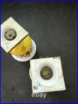 Rare Pair Royal Crown Derby Miniature 2-Handled Campana Vases Bolted 19thc