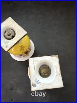 Rare Pair Royal Crown Derby Miniature 2-Handled Campana Vases Bolted 19thc