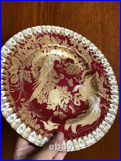 Rare ROYAL CROWN DERBY Plate Bonechina England XXII GOLDEN Birds 26.5 Cm R