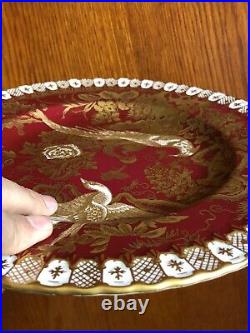 Rare ROYAL CROWN DERBY Plate Bonechina England XXII GOLDEN Birds 26.5 Cm R