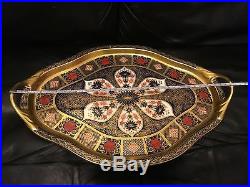 Rare Royal Crown Derby 1128 Imari Hartington Tray Solid Gold Band Best Quality