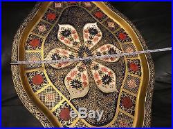 Rare Royal Crown Derby 1128 Imari Hartington Tray Solid Gold Band Best Quality