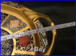 Rare Royal Crown Derby 1128 Imari Hartington Tray Solid Gold Band Best Quality