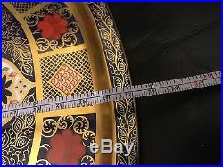 Rare Royal Crown Derby 1128 Imari Hartington Tray Solid Gold Band Best Quality