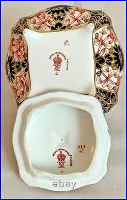 Rare Royal Crown Derby 1128 Or Old Imari Square Covered Box Date Code 1918