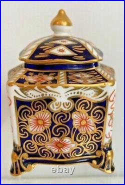 Rare Royal Crown Derby 2415 Traditional Imari Tea Caddy Made For Tiffany & Co