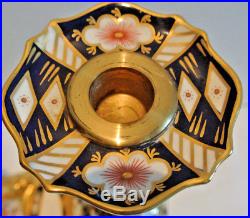 Rare Royal Crown Derby 2451 Candlestick 10 & 1/2 Inches Tall