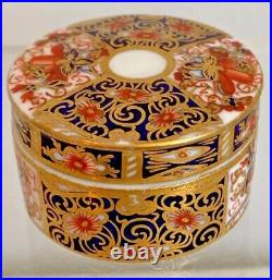 Rare Royal Crown Derby 2451 Or Traditional Imari Miniature Rouge Box And LID