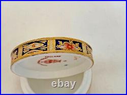 Rare Royal Crown Derby 2451 Or Traditional Imari Miniature Rouge Box And LID