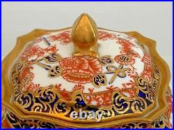 Rare Royal Crown Derby 2649 Barbed Wire Pattern Square Covered Box
