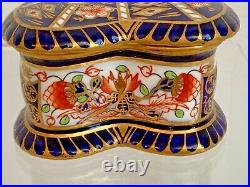 Rare Royal Crown Derby 6299 Derby Witches Pattern Heart Shaped Box 1926