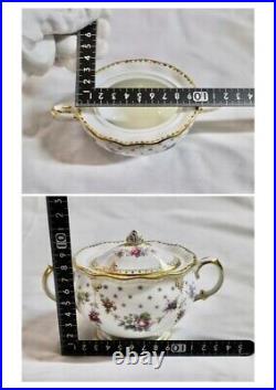 Rare Royal Crown Derby Antoinette Sugar Pot Gold Used F/S