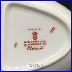 Rare Royal Crown Derby Blue Mikado Divided / 2 Part Handled Relish Dish Ch7625
