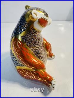 Rare Royal Crown Derby Bone China Handpainted Honey Bear Gold Stopper Perfect