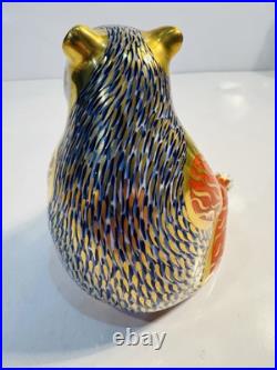Rare Royal Crown Derby Bone China Handpainted Honey Bear Gold Stopper Perfect