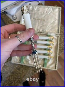 Rare! Royal Crown Derby Heraldic Gold Cake Fork (s) 6 1/4 Made In England
