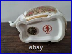 Rare Royal Crown Derby Imari Elephant paperweight 1st quality gold stopper