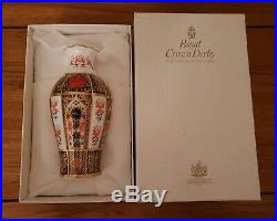 Rare Royal Crown Derby Old Imari 1128 JASMINE VASE 1st Quality Boxed