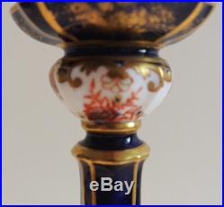 Rare Royal Crown Derby Pair Of Candlesticks Date Code For 1909