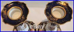 Rare Royal Crown Derby Pair Of Candlesticks Date Code For 1909