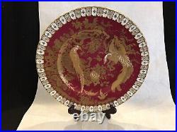 Rare Royal Crown Derby Paradise MAROON/CRIMSON PATTERN 10.75 DINNER Plate